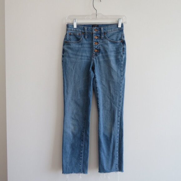 J. CREW Essential Straight Jean in All-Day Stretch Blue Mist Wash - Size 24 - Picture 2 of 14